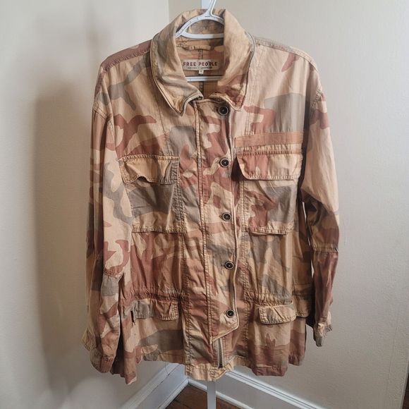 Free People Jackets & Blazers - Free People Lead The Way Oversized Camo Jacket Size Medium M Neutral Multicolor